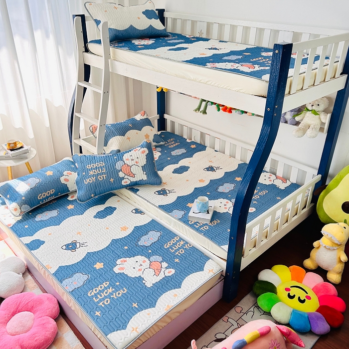 91家纺网 家纺一手货源 找家纺 小虾米 2025乳胶凉席上下床床笠 快乐宝贝