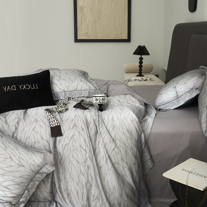 91家纺网 家纺一手货源 找家纺 金奇达2025新款【盛夏流年】-茧养莱赛尔四件套（标准号全网控价（折后券后）不低于258元） 梵高-洛根灰