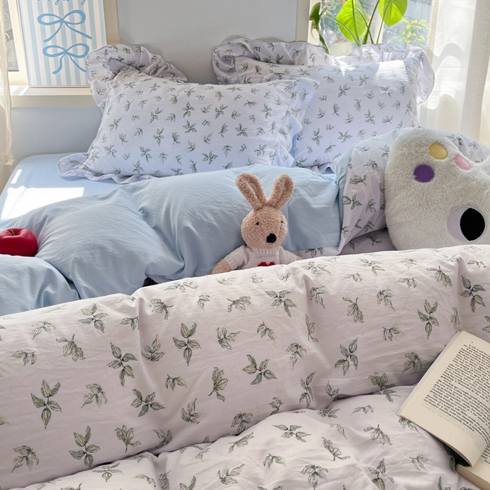 91家纺网 家纺一手货源 找家纺 雨帆家纺2025新款水洗棉印花四件套 夏日风情