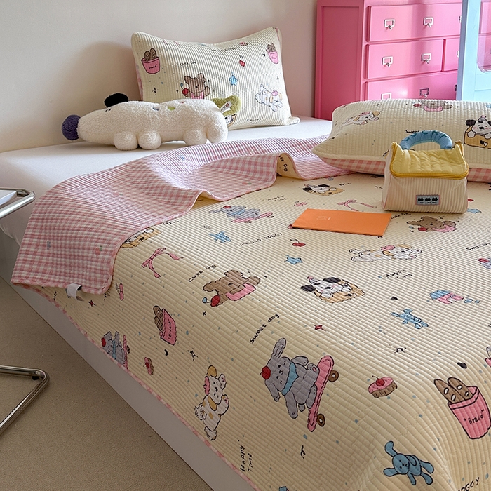 91家纺网 家纺一手货源 找家纺 （总）麦伦家居 2025新款高温砂洗全棉床盖印花床盖