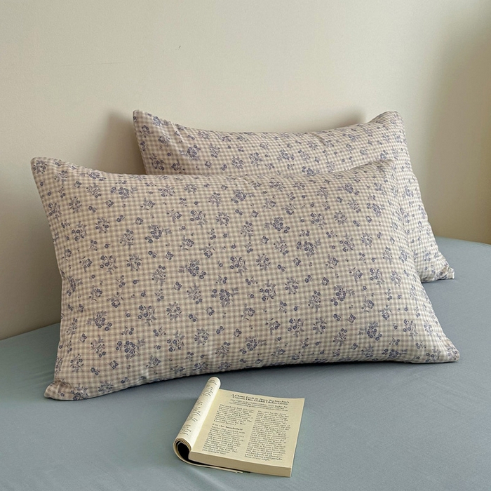 91家纺网 家纺一手货源 找家纺 塞纳 2026新款.全棉有氧双层纱四件套-场景二-倩影-兰