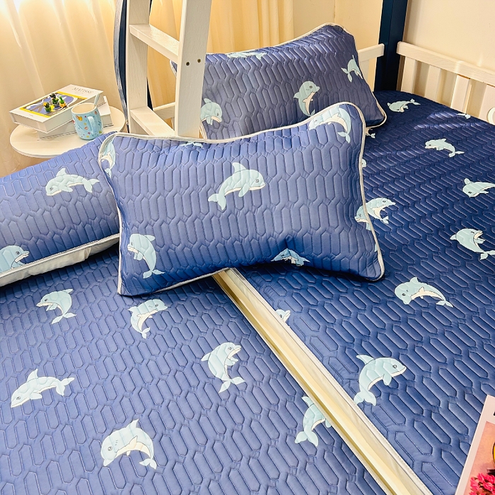 91家纺网 家纺一手货源 找家纺 小虾米 2025乳胶凉席上下床床笠 海豚宝贝