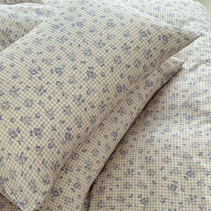 91家纺网 家纺一手货源 找家纺 塞纳 2026新款.全棉有氧双层纱四件套-场景二-倩影-兰