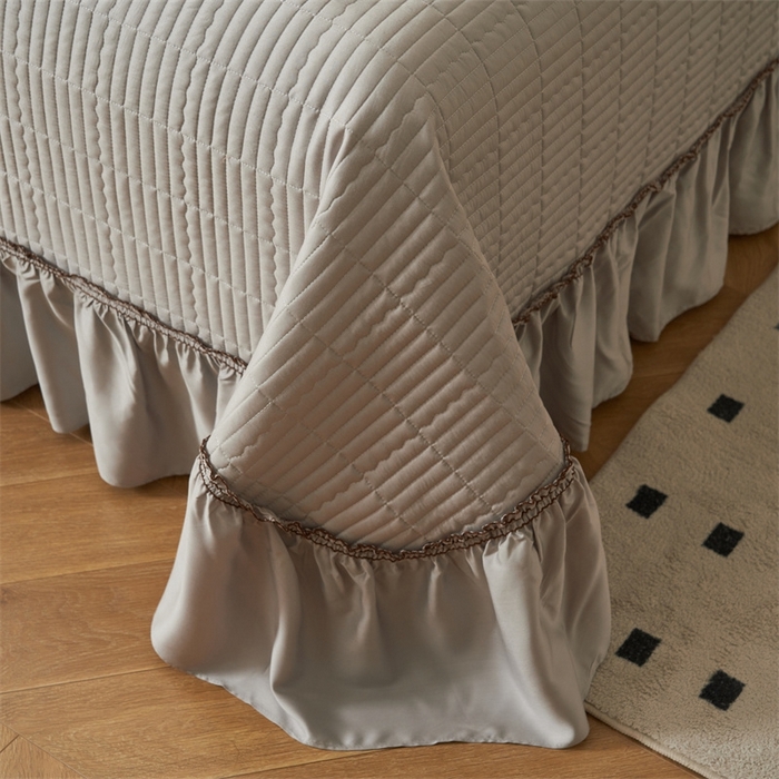 91家纺网 家纺一手货源 找家纺 恒爱家纺  2025新款莫代尔柔情似水多功能夏被床盖四件套			 			 绅士灰