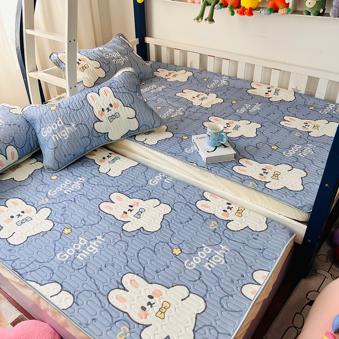 91家纺网 家纺一手货源 找家纺 小虾米 2025乳胶凉席上下床床笠 幸运兔