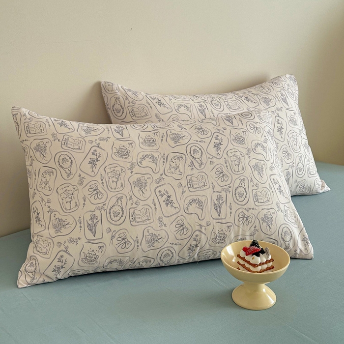 91家纺网 家纺一手货源 找家纺 塞纳 2026新款.全棉有氧双层纱四件套-场景二-浪漫主义-兰