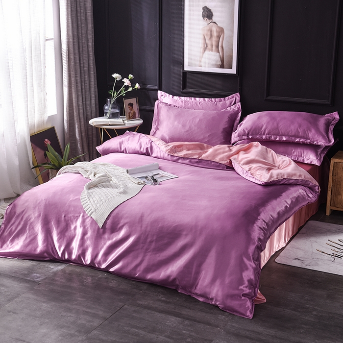 91家纺网 家纺一手货源 找家纺 经年 2025年特价款丝绸水洗冰丝四件套-单被套 直播爆款 豆沙玉色