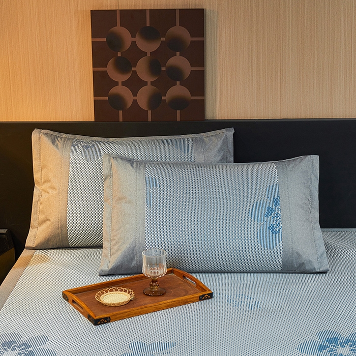 91家纺网 家纺一手货源 找家纺 青雅席业 2025新款3D复合提花清凉冰藤席-花语系列 花语-香槟