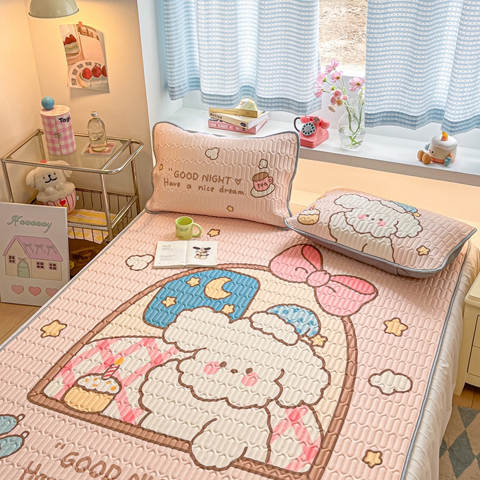 91家纺网 家纺一手货源 找家纺 川悦生活 2025新款大阪凉感丝凉席 晚安夏洛