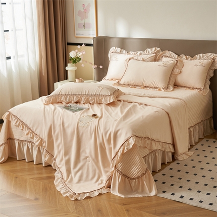 91家纺网 家纺一手货源 找家纺 恒爱家纺2025新款莫代尔柔情似水多功能夏被床盖四件套			 			 美人玉