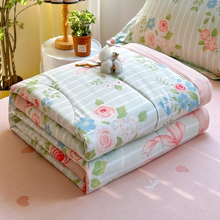 91家纺网 家纺一手货源 找家纺 （总）欧夏家纺 2025新款里外全棉印花夏被100%新疆棉花夏凉被空调被直播供货