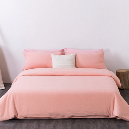 91家纺网 家纺一手货源 找家纺 玖弘家居 2025新款水洗棉单被套 粉青年