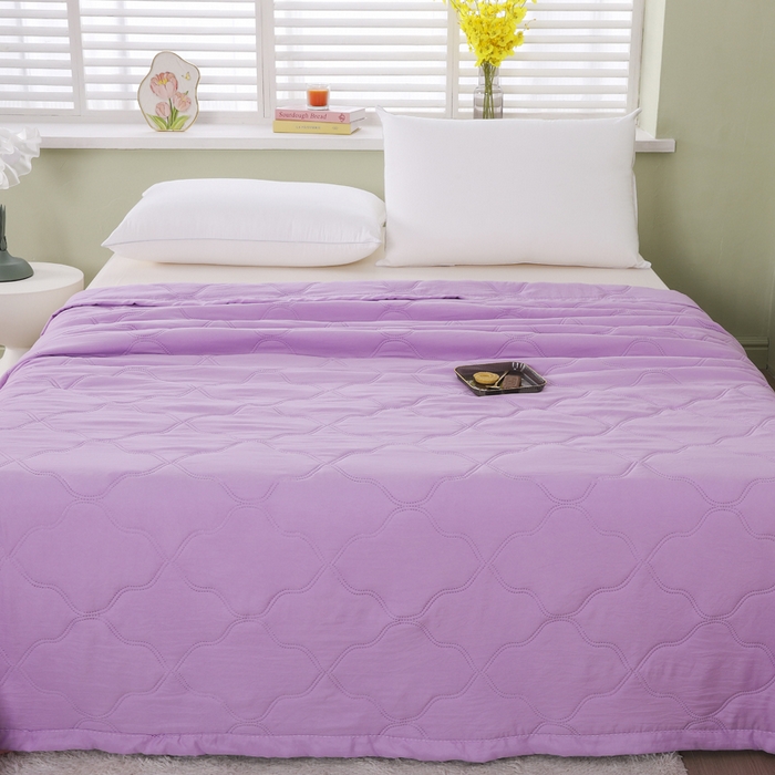 91家纺网 家纺一手货源 找家纺 太阳树家纺 2025水洗棉夏被夏凉被空调被超声波压花礼品直播供应链引流爆款 紫色