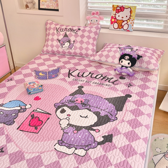 91家纺网 家纺一手货源 找家纺 金爱家 2025新款正版三丽鸥凉感乳胶凉席 晚安库洛米