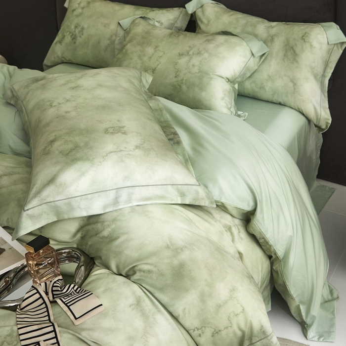 91家纺网 家纺一手货源 找家纺 金奇达2025新款【盛夏流年】-茧养莱赛尔四件套（标准号全网控价（折后券后）不低于258元） 墨尔本-飘飘绿