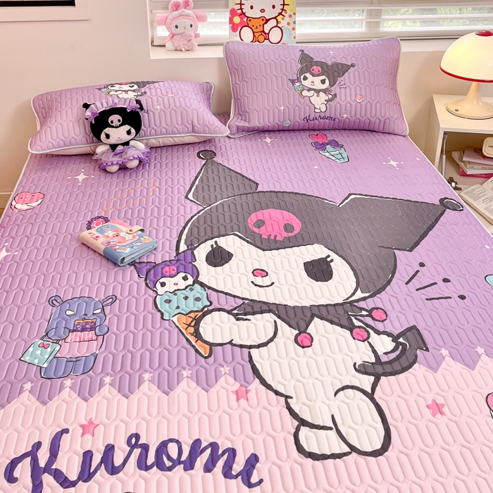 91家纺网 家纺一手货源 找家纺 金爱家 2025新款正版三丽鸥凉感乳胶凉席 冰淇淋库洛米