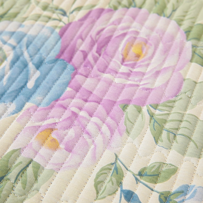 91家纺网 家纺一手货源 找家纺 情煊家纺 2025新款双面全棉夹棉枕套 假日玫瑰