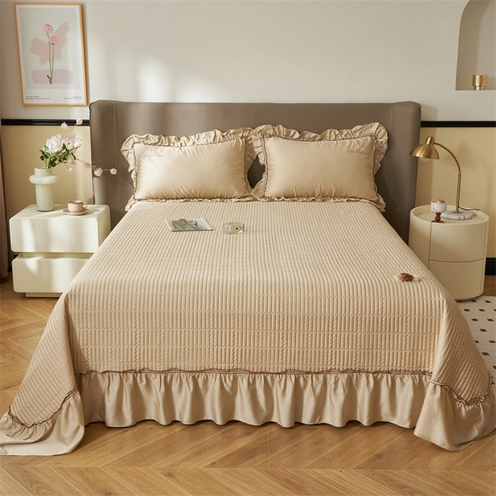 91家纺网 家纺一手货源 找家纺 恒爱家纺  2025新款莫代尔柔情似水多功能夏被床盖四件套			 			 梦幻金