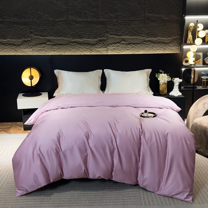 91家纺网 家纺一手货源 找家纺 氧家2025新款60s贡缎长绒棉纯色随心配系列-被套 豆蔻紫