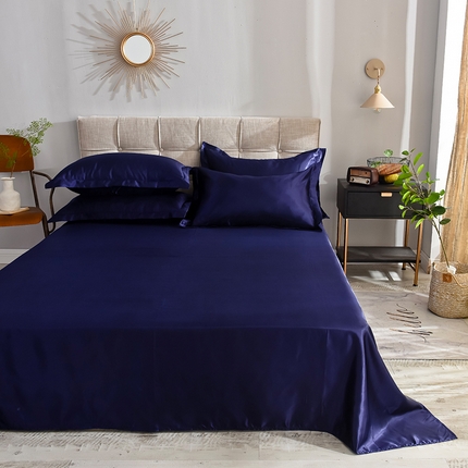 经年 2025年特价款丝绸水洗冰丝四件套-单床单 直播爆款 深蓝