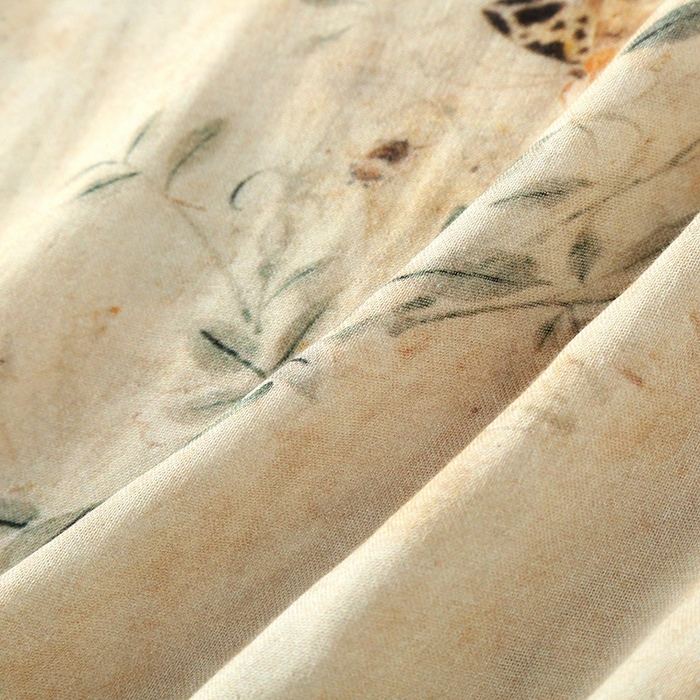 91家纺网 家纺一手货源 找家纺 洛兰沙家居馆【只代发】【只代发】 2025新款国风竹纤维鸟语花香春夏女睡衣大码长袖长裤自带凉感休闲套装 ls1303