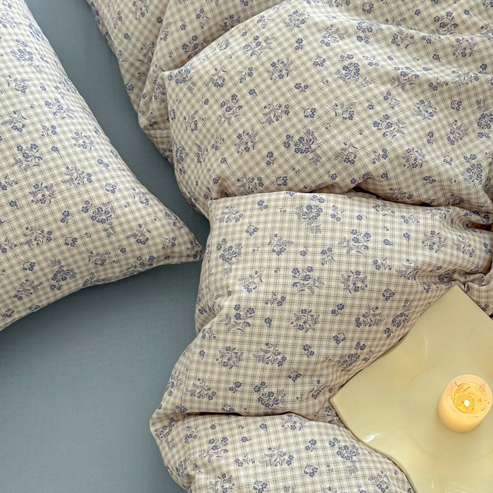 91家纺网 家纺一手货源 找家纺 塞纳 2026新款.全棉有氧双层纱四件套-场景二-倩影-兰