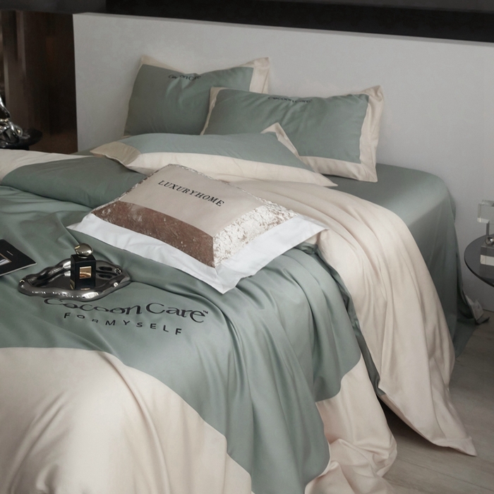 91家纺网 家纺一手货源 找家纺 金奇达2025新款【洛伊】-茧养莱赛尔四件套（标准号全网控价（折后券后）不低于258元） 洛伊-山川绿