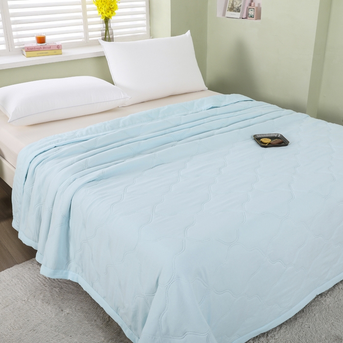 91家纺网 家纺一手货源 找家纺 太阳树家纺 2025水洗棉夏被夏凉被空调被超声波压花礼品直播供应链引流爆款 湖蓝