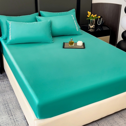 91家纺网 家纺一手货源 找家纺 纽缦家纺 2025新款纯色提花冰丝系列床笠单件-单床笠 薄荷绿