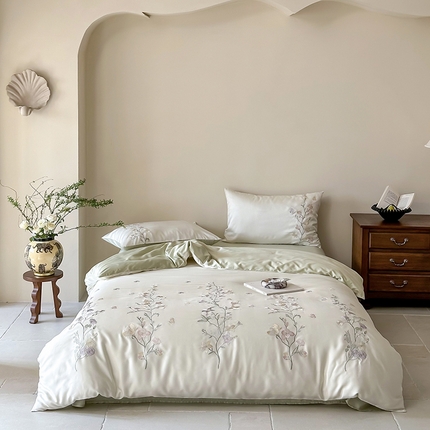 91家纺网 家纺一手货源 找家纺 （总）佳汐蓝家纺 2025新款60S奥地利LF兰精天丝温馨花缘系列四件套