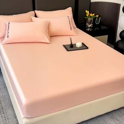 91家纺网 家纺一手货源 找家纺 纽缦家纺 2025新款纯色提花冰丝系列床笠单件-单床笠 温雅玉