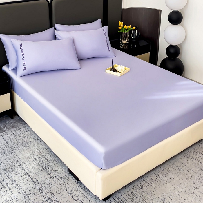 91家纺网 家纺一手货源 找家纺 纽缦家纺 2025新款纯色提花冰丝系列床笠单件-单床笠 海清