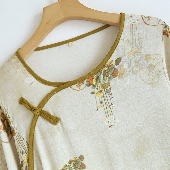 91家纺网 家纺一手货源 找家纺 洛兰沙家居馆【只代发】【只代发】 2025新款国风竹纤维鸟语花香春夏女睡衣大码长袖长裤自带凉感休闲套装 ls1313