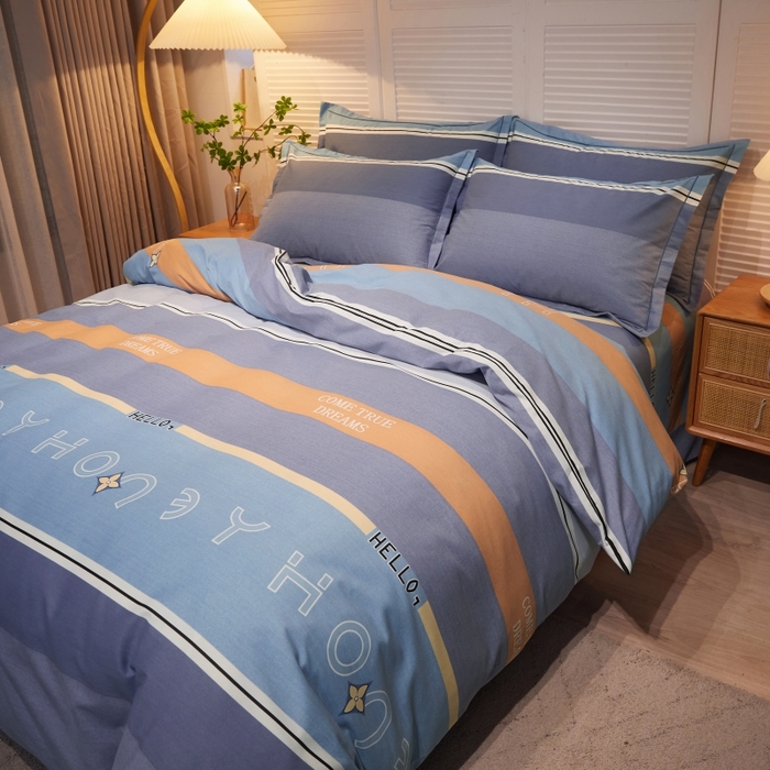 91家纺网 家纺一手货源 找家纺 2025新款全棉磨毛印花单品被套 乐天派灰