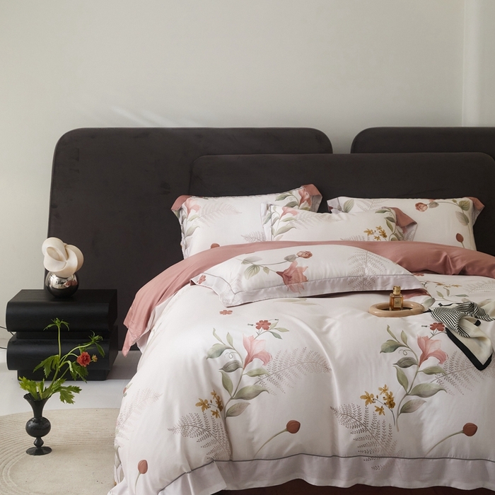 91家纺网 家纺一手货源 找家纺 金奇达2025新款【盛夏流年】-茧养莱赛尔四件套（标准号全网控价（折后券后）不低于258元） 艾诺丝粉