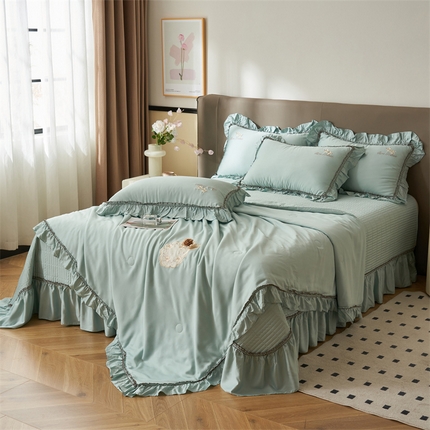 91家纺网 家纺一手货源 找家纺 （总）恒爱家纺2025新款莫代尔柔情似水多功能夏被床盖四件套			 			