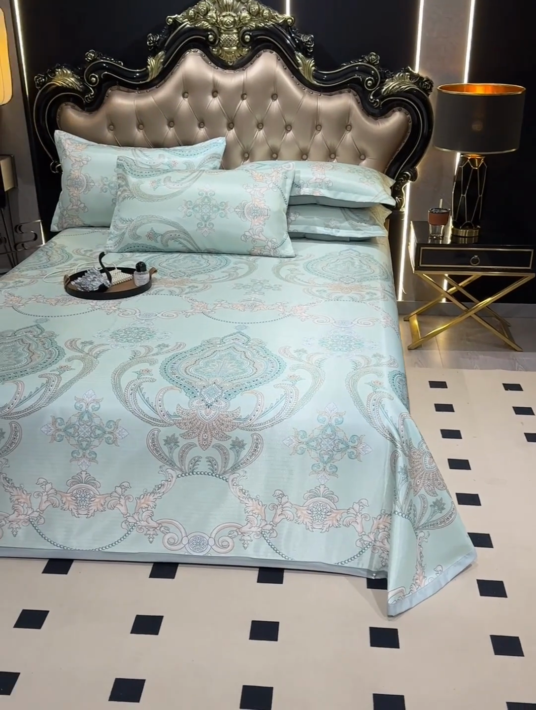 91家纺网 家纺一手货源 找家纺 肖恩毯业 2025新款印花斜纹冰丝席三件套 晚风来信