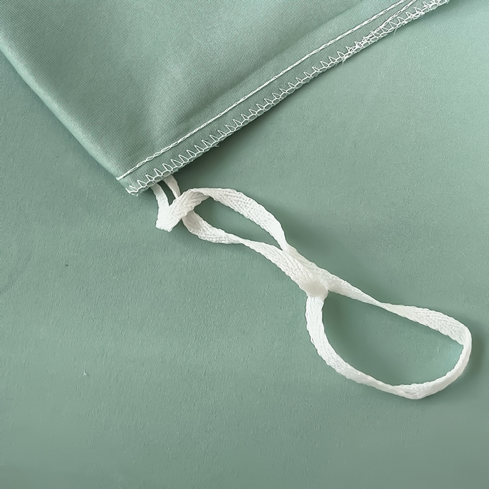 91家纺网 家纺一手货源 找家纺 曲之慕 2025新品四季款高端刺绣四件套简约可水洗轻奢纯色刺绣四件套 大麦浅绿