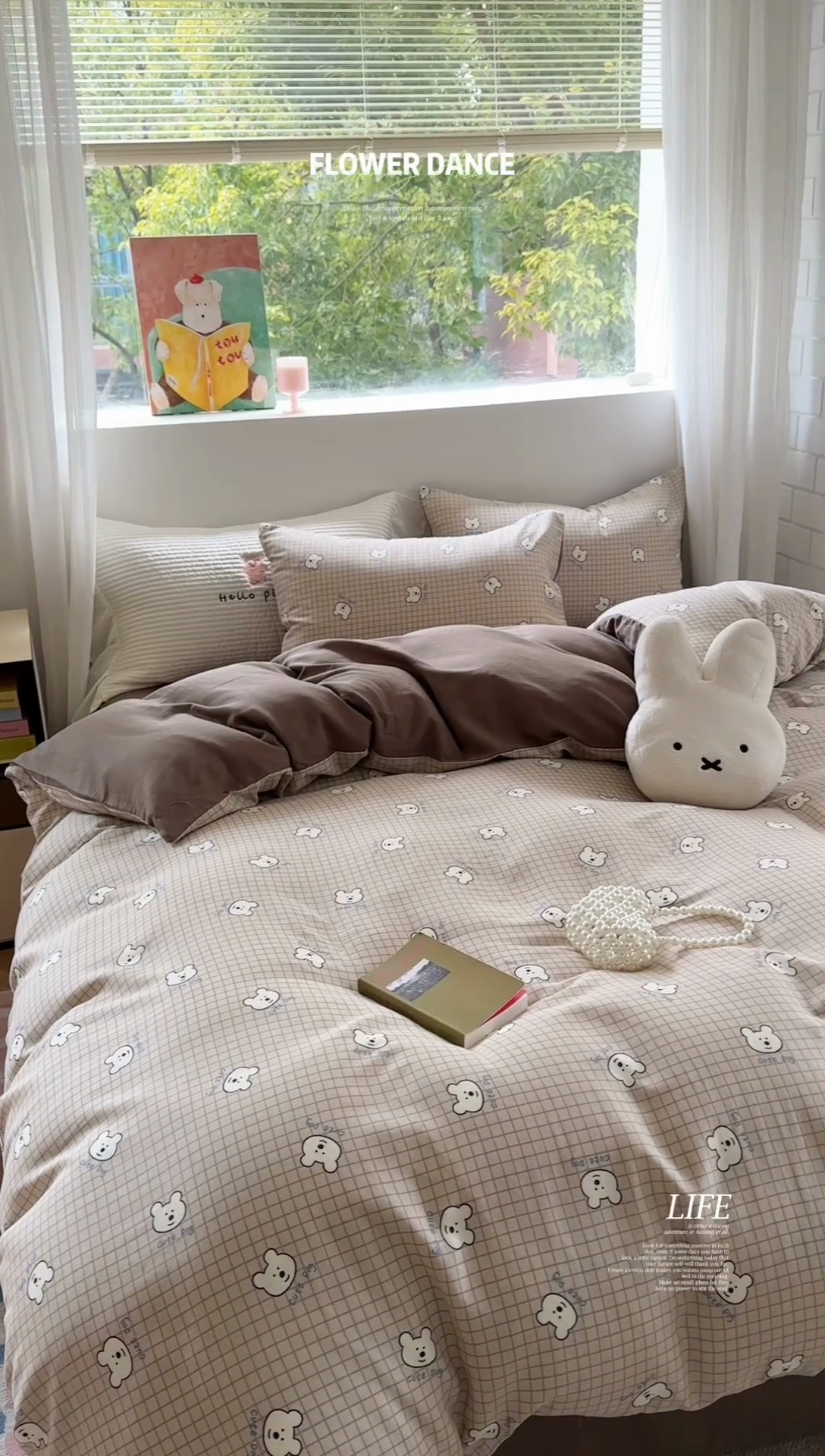 91家纺网 家纺一手货源 找家纺 2025新款全棉有氧双层纱四件套-卡通系列 汪汪格