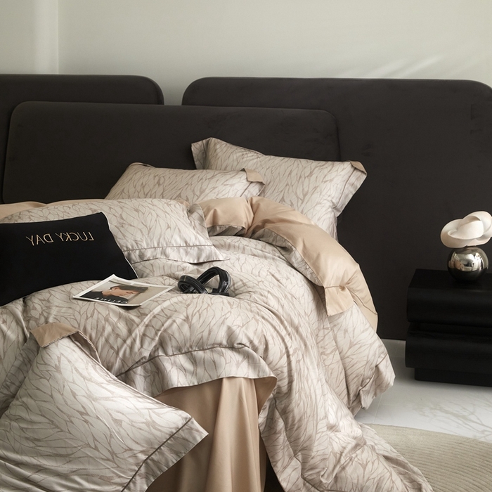 91家纺网 家纺一手货源 找家纺 金奇达2025新款【盛夏流年】-茧养莱赛尔四件套（标准号全网控价（折后券后）不低于258元） 梵高-贝拉金