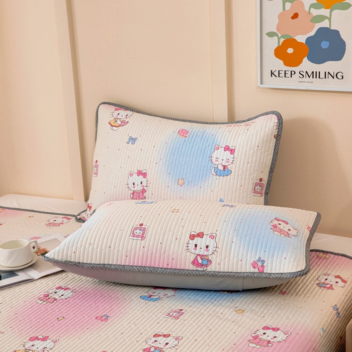 91家纺网 家纺一手货源 找家纺 情煊家纺 2025新款双面全棉夹棉枕套 甜喵