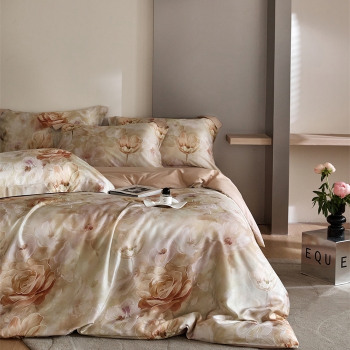 91家纺网 家纺一手货源 找家纺 金奇达2025新款【艺术花卉】-茧养莱赛尔四件套（标准号全网控价（折后券后）不低于228元） 瑞贝卡