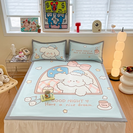 川悦生活 2025新款大版凉感冰丝席三件套 小旺夜梦