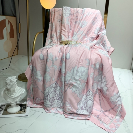 棉生活家纺 2025新款春夏莫代尔天丝夏被 辉煌时刻-粉
