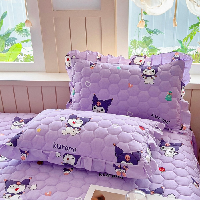 91家纺网 家纺一手货源 找家纺 情煊家纺 2025新款全棉印花小清新夹棉枕套 库洛米