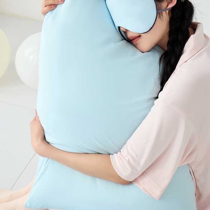 91家纺网 家纺一手货源 找家纺 LADY COCO2025新款coolmate多巴胺色系凉感枕套 枕套-蓝