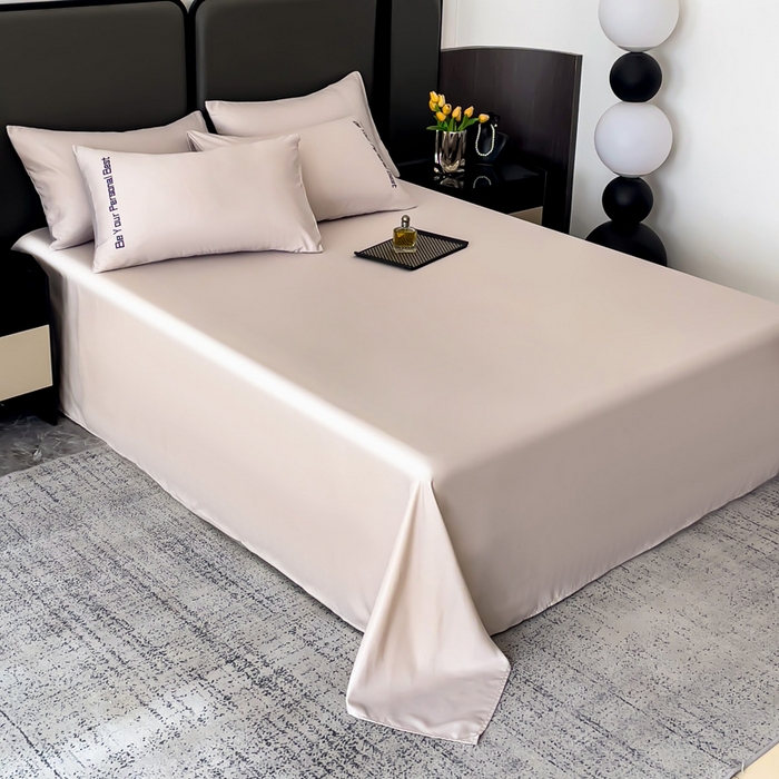 91家纺网 家纺一手货源 找家纺 纽缦家纺 2025新款纯色提花冰丝系列床单单件-单床单 奶茶棕