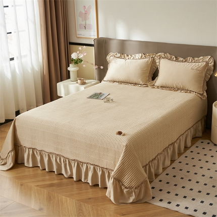 91家纺网 家纺一手货源 找家纺 恒爱家纺  2025新款莫代尔柔情似水多功能夏被床盖四件套			 			 梦幻金