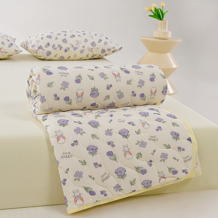 91家纺网 家纺一手货源 找家纺 圣楚 2025新款梦境凉感丝夏凉被 b花颜悦色