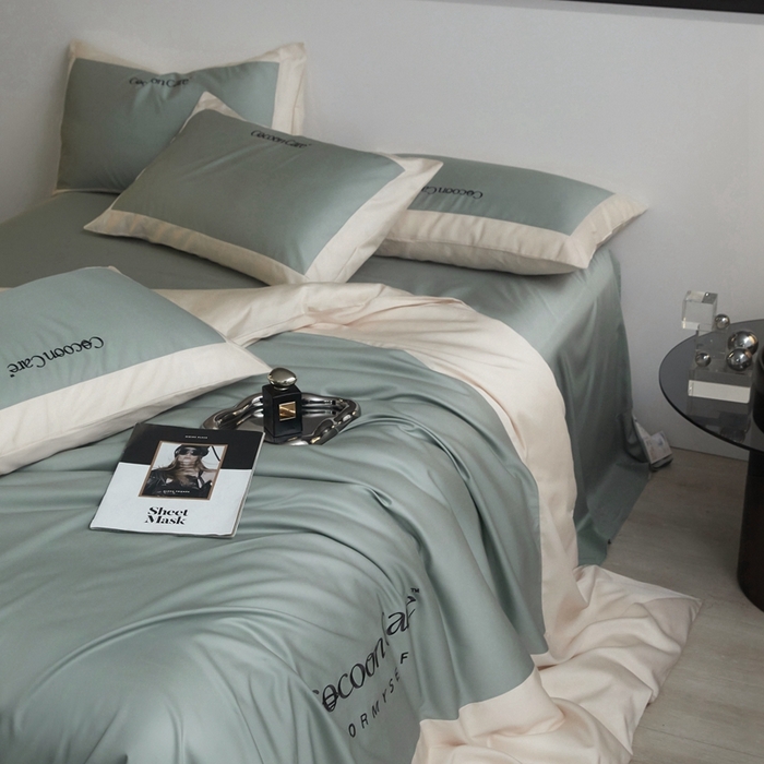 91家纺网 家纺一手货源 找家纺 金奇达2025新款【洛伊】-茧养莱赛尔四件套（标准号全网控价（折后券后）不低于258元） 洛伊-山川绿